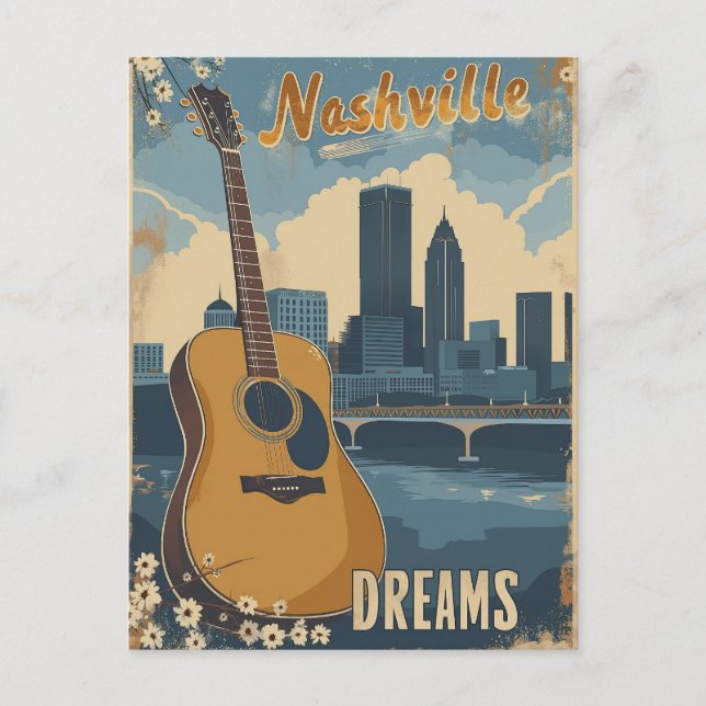 Carte Postale Nashville, Tennessee | Music City Vintage (Devant)