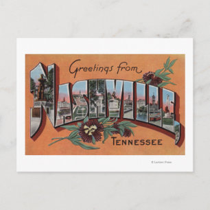 Carte Postale Nashville, Tennessee - Scènes de grandes lettres