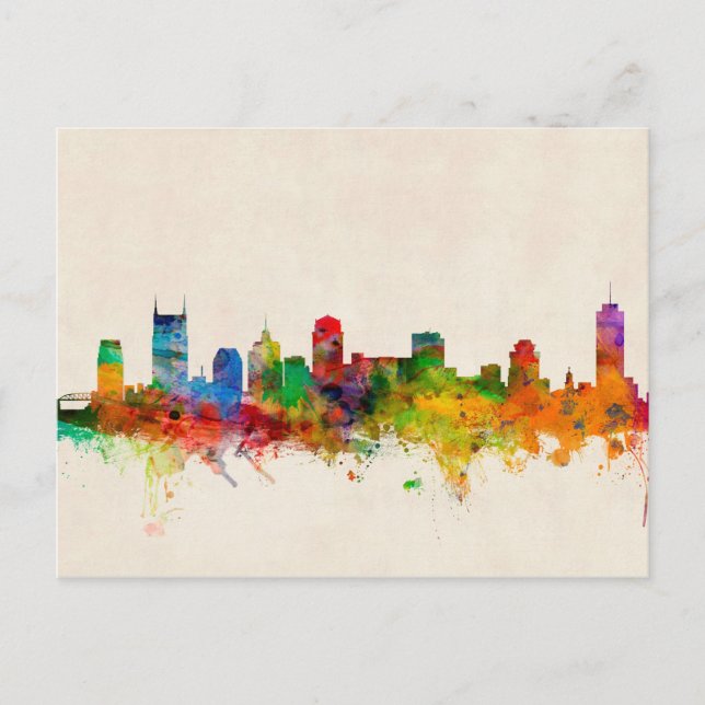 Carte Postale Nashville Tennessee Skyline Cityscape (Devant)