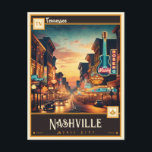 Carte Postale Nashville, Tennessee | VINTAGE<br><div class="desc">Revenez dans le temps et plongez-vous dans l'esprit dynamique de Nashville, Tennessee, avec cette carte postale vintage enchanteresse. Dotée d'une illustration captivante des monuments emblématiques et des rues animées de Nashville, cette carte postale offre un aperçu nostalgique du coeur de Music City. Des lumières chatoyantes de Broadway à l'architecture historique...</div>