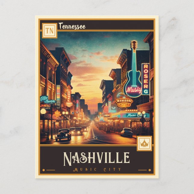 Carte Postale Nashville, Tennessee | VINTAGE (Devant)