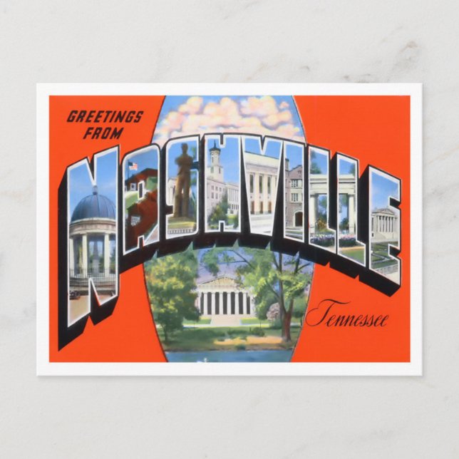 Carte postale Nashville, Tennessee Vintage Big Let (Devant)