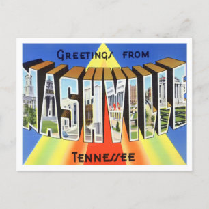 Carte postale Nashville, Tennessee Vintage Big Let