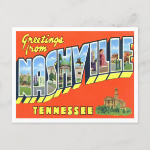 Carte postale Nashville, Tennessee Vintage Big Let