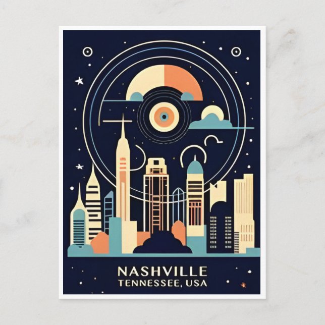 Carte Postale Nashville Tennessee Vintage voyage city retro (Devant)