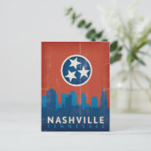 Carte Postale Nashville, TN - Drapeau d'État (Debout devant)