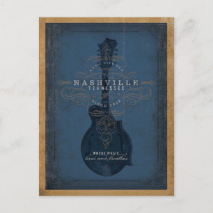 Carte Postale Nashville, TN - Mandoline bleue