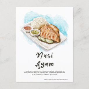 Carte Postale Nasi Ayam Riz au poulet Malaisie