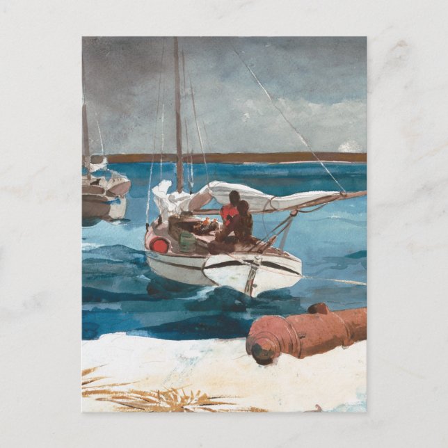 Carte Postale Nassau, Winslow Homer, Nautique Voilier Vintage (Devant)