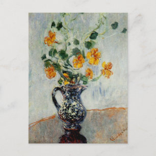 Carte Postale Nasturces dans un vase bleu par Monet