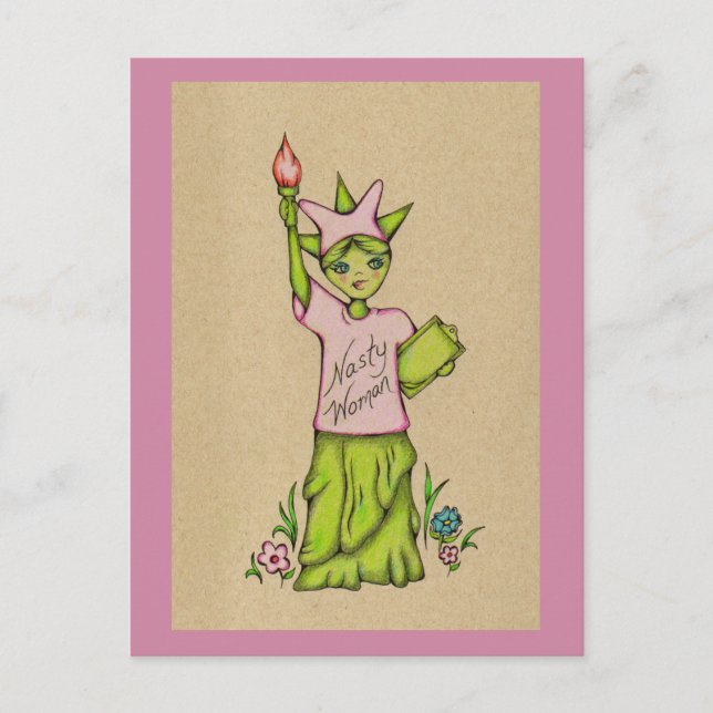 Carte Postale Nasty Femme Lady Liberty (Devant)