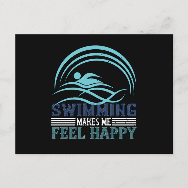 Carte Postale Natation - La natation me rend heureux (Devant)