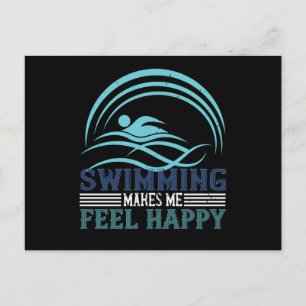 Carte Postale Natation - La natation me rend heureux