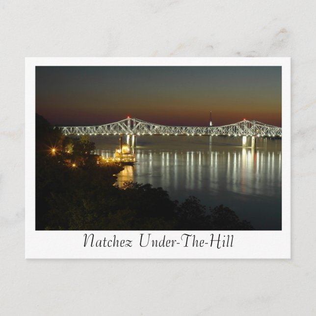Carte Postale Natchez Under-The-Hill & Bridge (Devant)