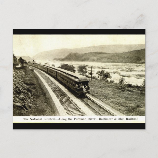 Carte Postale National Limited Baltimore & Ohio Railroad c1920s (Devant)