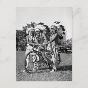 Carte Postale Native American Boys, années 30