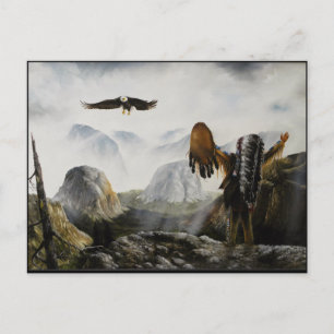 Carte Postale Native American Painting~ Bienvenue Ami