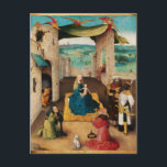 Carte Postale NATIVITÉ, ADORATION DE MAGI par BOSCH Christmas<br><div class="desc">Développement numérique par Bulgan Lumini, Contrairement aux représentations hallucinatoires familières de Bosch de l’enfer, cette scène tranquille, avec sa perspective de tunneling et plutôt des types de figurines en bois avec des visages à rendu sensible, est caractéristique des premières oeuvres de l’artiste. Le cadre de la stagnation, avec un rideau...</div>