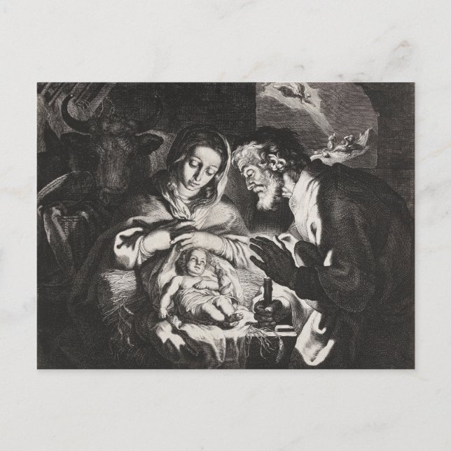 Carte Postale Nativité de Noël vintage Baby Jésus (Devant)