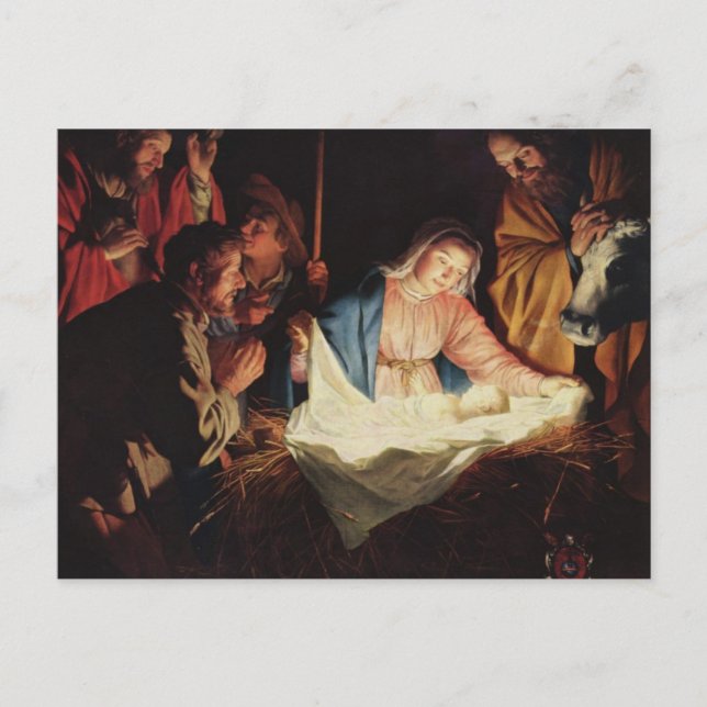 Carte Postale Nativité Gerard van Honthorst (Devant)