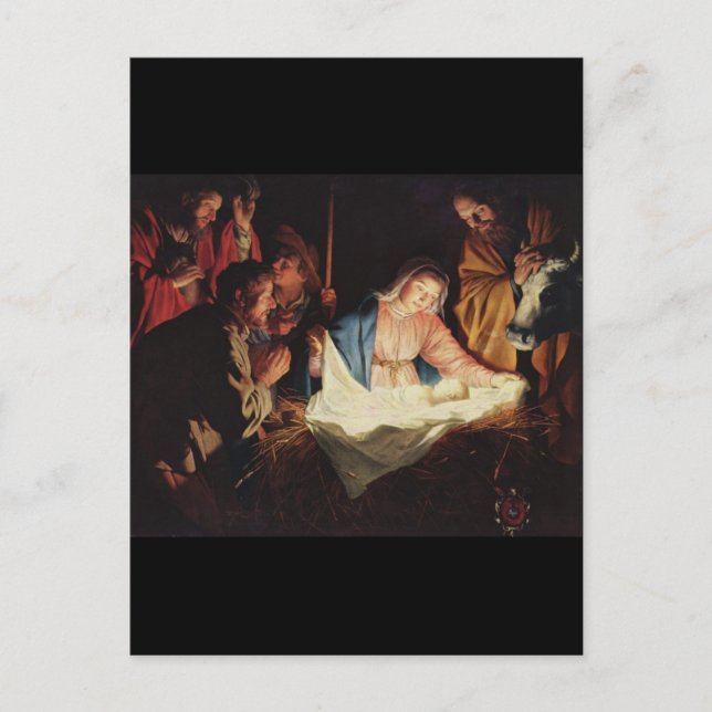 Carte Postale Nativité Gerard van Honthorst (Devant)