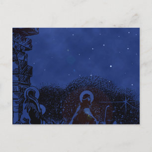 Carte Postale Nativité nocturne étoilée