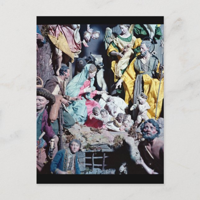 Carte Postale Nativité, réalisée à Naples (Devant)