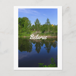 Carte Postale Nature Arbres verts Blue Lake Rivière Biélorussie