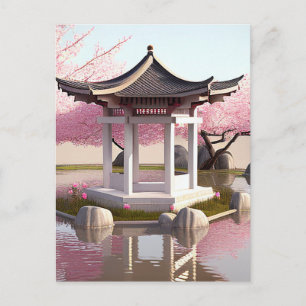 Carte Postale Nature Beauté Sakura Cherry Blossom Vue jardin