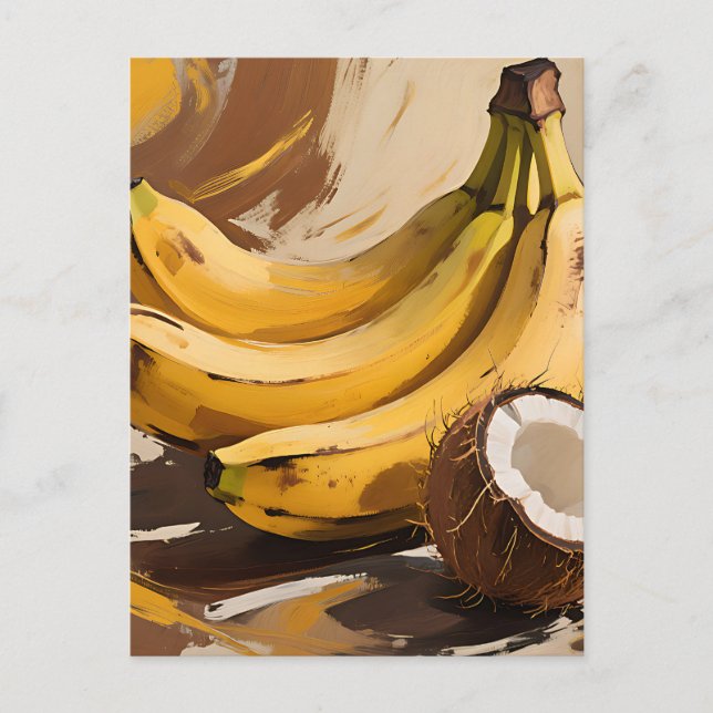Carte Postale Nature morte aux bananes et coco (Devant)