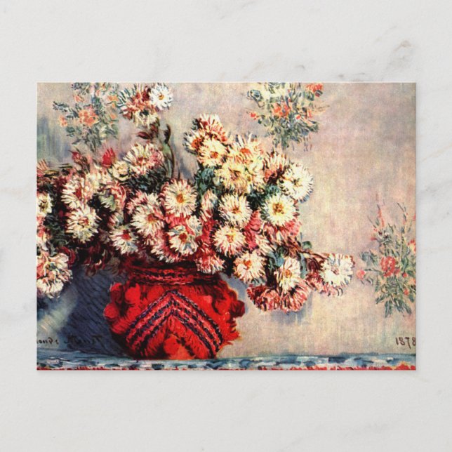 Carte Postale Nature morte avec Chrysanthèmes par Claude Monet (Devant)