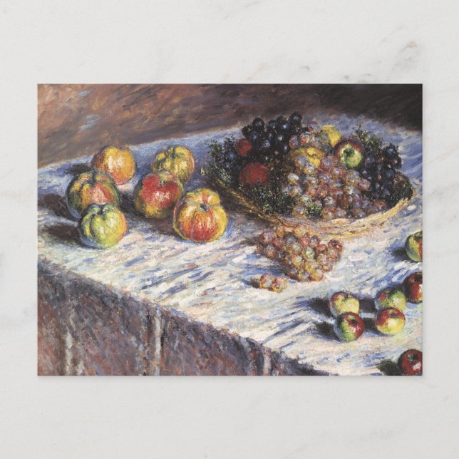 Carte Postale Nature morte avec pommes et raisins de Claude Mone (Devant)