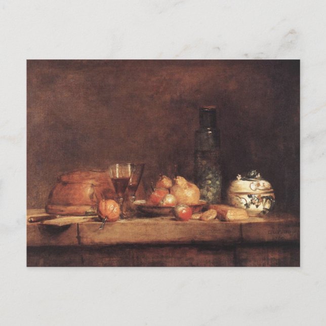 Carte Postale Nature morte avec pot d'olives par Jean Chardin Po (Devant)
