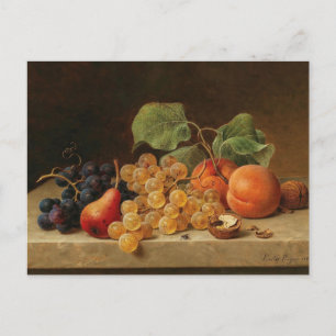 Carte Postale Nature morte avec raisins, pêches par Emilie Preye
