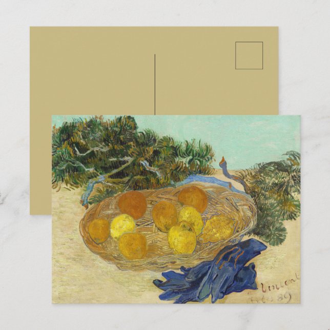 Carte Postale Nature morte de Van Gogh Oranges Citrons Gants ble (Devant / Derrière)