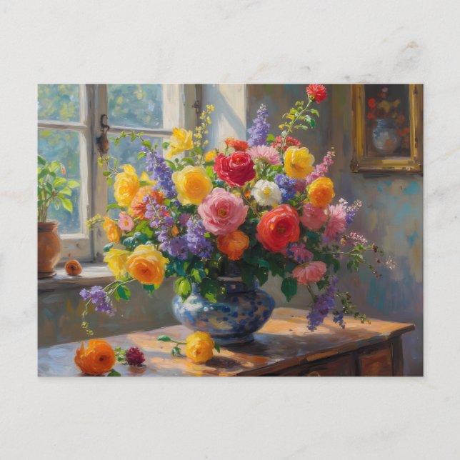Carte Postale Nature morte Fleurs dans un vase  (Devant)