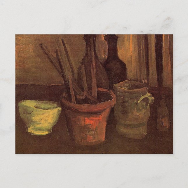Carte Postale Nature morte Pinceaux dans un pot par Vincent van  (Devant)