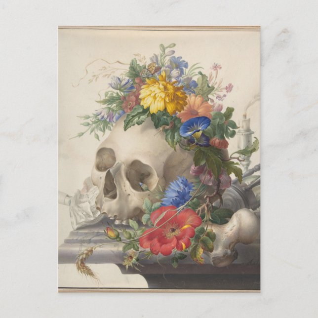 Carte Postale Nature morte Vanitas par Herman Henstenburgh (Devant)