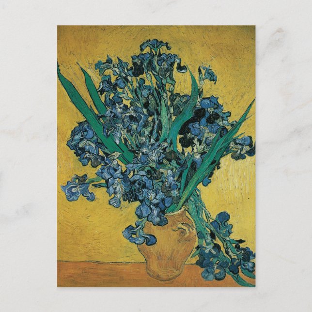 Carte Postale Nature morte Vase aux iris de Vincent van Gogh (Devant)