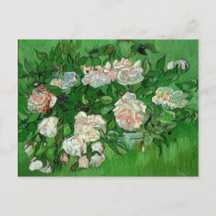 Carte Postale Nature morte - Vase avec roses roses Vincent van G