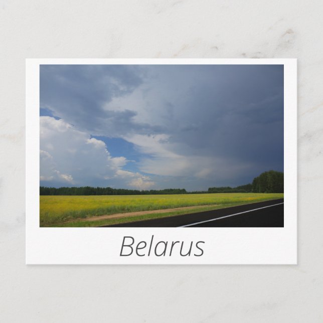 Carte Postale Nature Paysage Tempête Décor Route Biélorussie (Devant)