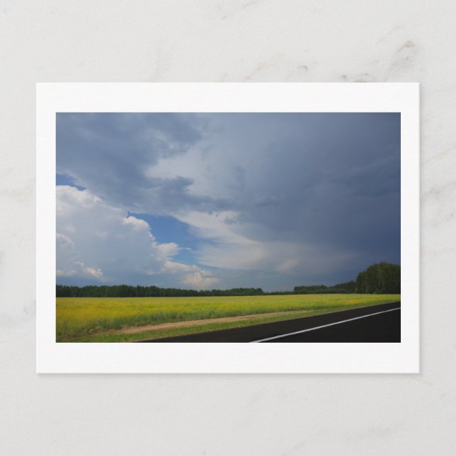 Carte Postale Nature Paysage Tempête Décor Route Biélorussie (Devant)