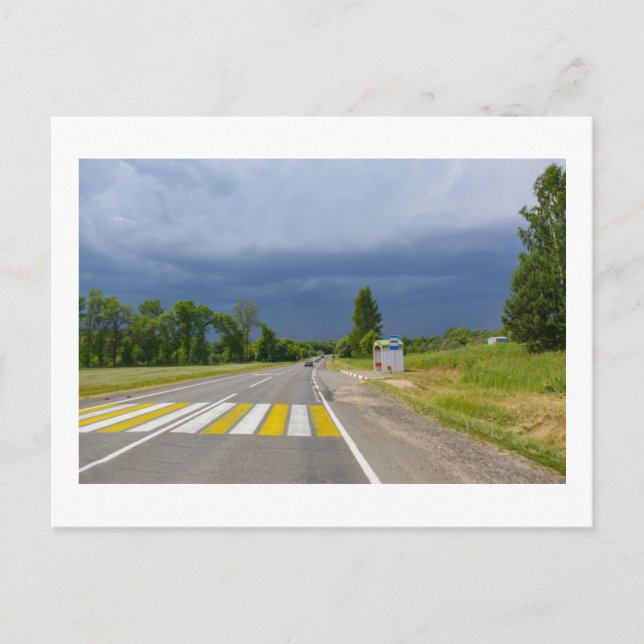 Carte Postale Nature Stormy Paysage Décor Route Biélorussie (Devant)