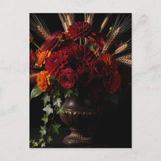 Carte Postale Natures mortes florales de Dahlia et Roses de Bour