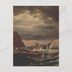 Carte Postale Naufrage sur la côte norvégienne par Johan Dahl