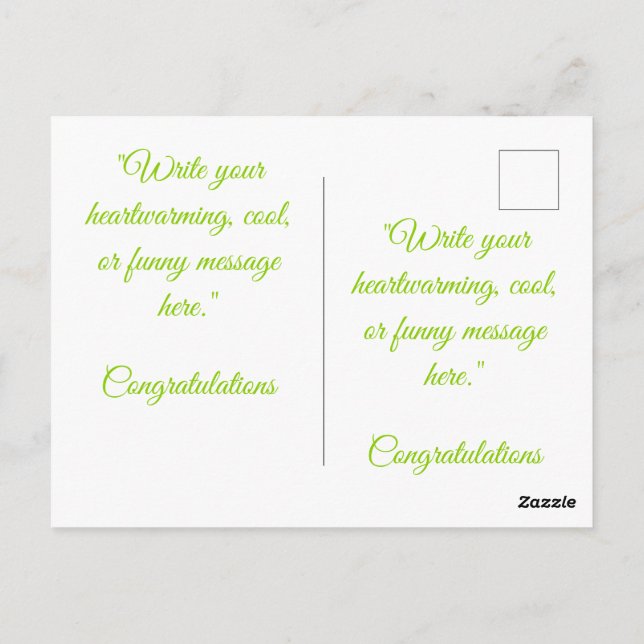 Carte Postale Naughty Green PERSONNALISABLE (Dos)