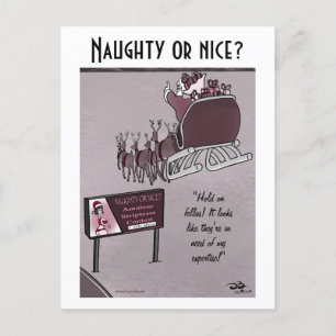 Carte postale Naughty ou Nice Holiday