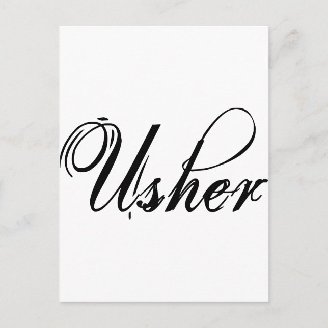 Carte Postale Naughy Grunge Script - Usher Black (Devant)