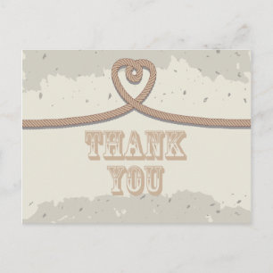Carte Postale Nautical Beach Sand Heart Knot Merci