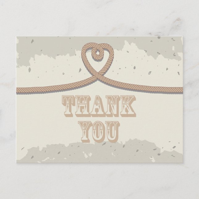 Carte Postale Nautical Beach Sand Heart Knot Merci (Devant)